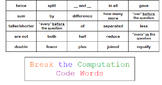 Math Code Words Foldable