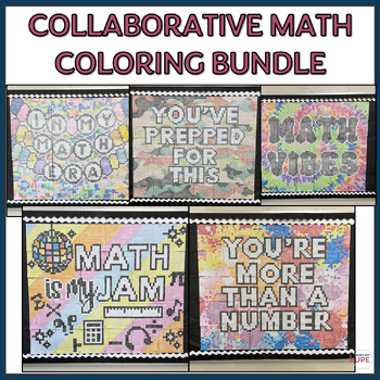 Preview of Math Collaborative Coloring Bundle | Editable