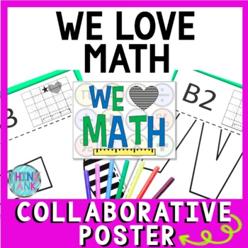Preview of Math Collaborative Poster - Team Work - We Love Math - Bulletin Board Idea