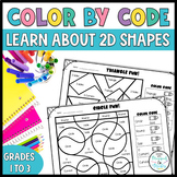 Math Color By Code 2D Shapes & Attributes