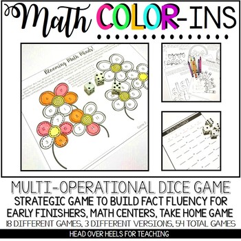 Preview of Math Color Ins: Multi-Operational Dice Game