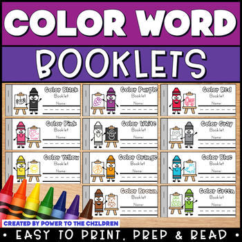 Preview of Math Color Word Booklets with Sight Words (Decodable Text for Beginning Readers)