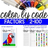 Math: Color by Code - Factors 2-100