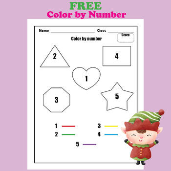 Free Printable Color by Number Worksheets For Kindergarten