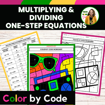 Preview of Multiplying and Dividing Equations Color by Numbers 6th-Grade Math Activity