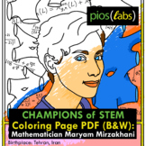 Math Coloring Page/Poster: Mathematician Maryam Mirzakhani