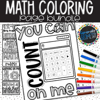 Preview of Math Coloring Pages Growing Bundle