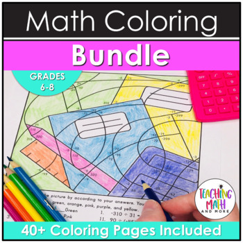 Preview of Math Coloring Pages Middle School Bundle