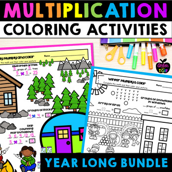 Preview of Multiplication Morning Work Coloring Sheets Activity Packet for Early Finishers