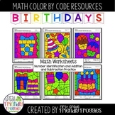 Math Coloring Sheets for Birthdays and Back to School - Ad