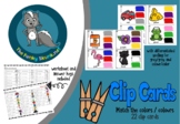Math - Colors / Colours Clip Cards - Match colors to pictures