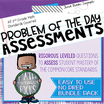 Preview of Distance Learning | Math Common Core Assessments Second Grade Bundle Pack