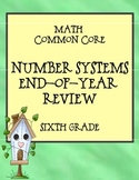 Math Common Core Number Systems Spiral Review for Sixth Grade