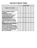 Math Common Core Standard Tracking Chart - Grade 5