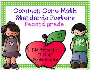 Preview of Common Core Math (Full Page) Standards Posters for Second Grade