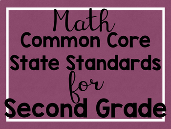 Preview of Math Standards Focus Wall 2nd Grade (Common Core State Standards)