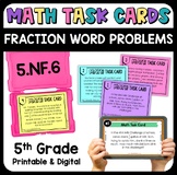 Multiplying Fractions & Mixed Numbers Word Problems Math T