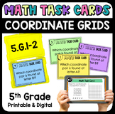 Coordinate Grids Math Task Cards - Printable & Digital 5.G