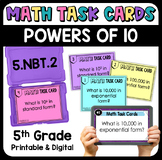 Powers of 10 Math Task Cards - Printable & Digital Task Ca