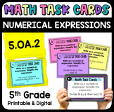 Numerical Expressions Math Task Cards - Printable & Digita