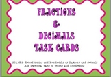 Math Common Core Task Cards: Fractions and Decimals
