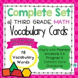 Math Common Core and enVision 2.0 Math Vocabulary Cards fo