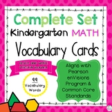 Math Common Core and enVision Program Vocabulary Cards for