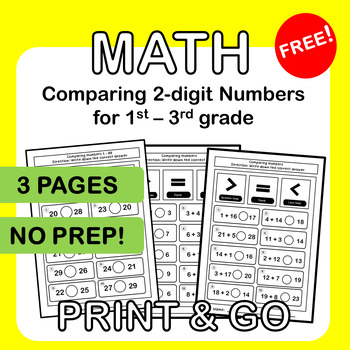 Preview of Math: Comparing Numbers for 1st - 3rd Grade (FREE!)