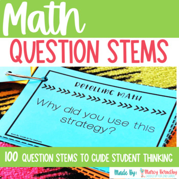 Preview of Math Talk Question Stems - Higher Order Thinking Questions for Math Number Talks