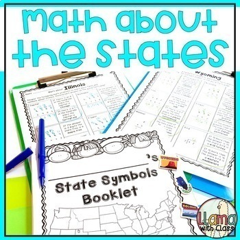 Preview of Math Fluency Worksheets with 50 States + US Regions - States, Capitals + Symbols