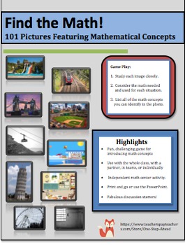 Preview of Math Center - A Picture a Day - 101 Pictures
