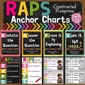 Preview of Back to School RAPS Math Anchor Charts for Constructed Response