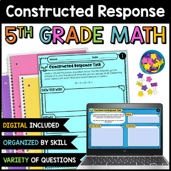 Preview of Math Constructed Response Practice w/ Digital
