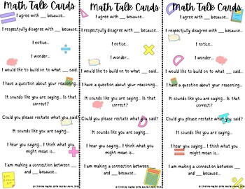 Preview of Math Conversation Cards