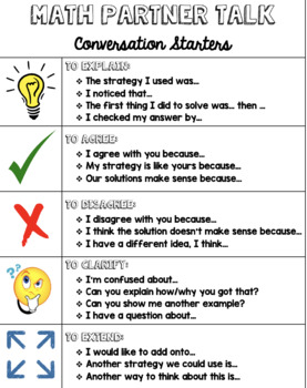 Preview of Math Conversation Starters