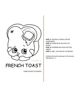 Preview of Math Cooking Activities: French Toast