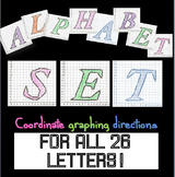 Math Coordinate Graphing Pictures :  Alphabet Letter Set