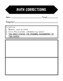 Math Corrections Paper