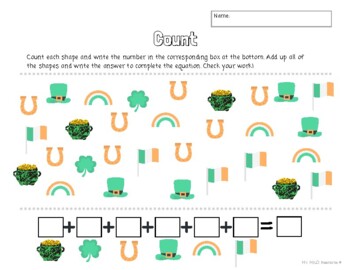 Preview of Math - Count and Graph - St. Patrick's Day