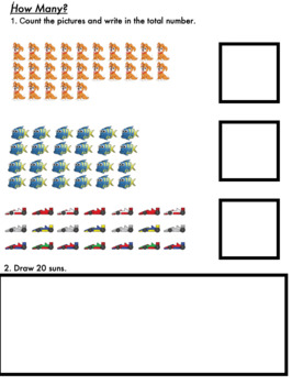 Math Count Objects Numbers 20-30 By Emily Lauter | Tpt