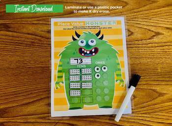 Preview of Math Counting Activity, Printable Kids Place Value Math Game, Count By Tens