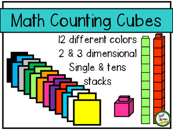 Preview of Math Counting Cubes Clipart- for personal and commercial use