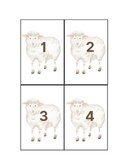 Math Counting Flashcards 1-50 Sheep Numbers