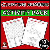 Math Counting Numbers END OF YEAR Activities: Word Search,