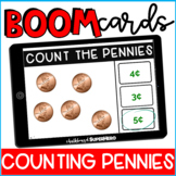 Math: Counting Pennies BOOM CARDS {distance learning}