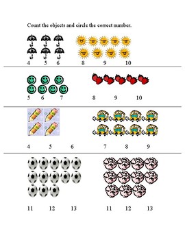 Math Counting Worksheet by ESL Rockstar | Teachers Pay Teachers