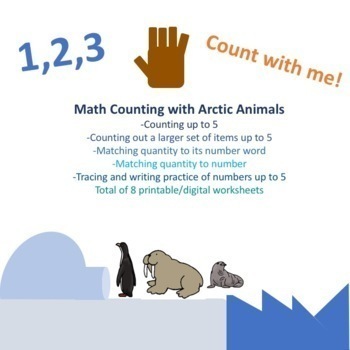 Preview of Math Counting using Arctic Animals up to 5