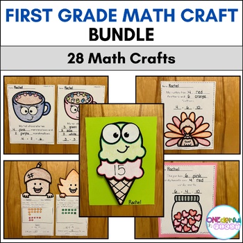 Preview of Math Craft BUNDLE - 28 First Grade Math Crafts