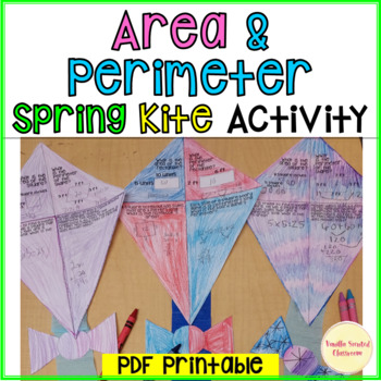 Preview of Math Craft Kite Activity Spring Area Perimeter 3rd 4th grade 3.6C 3.7B