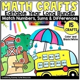 Monthly Math Crafts Bundle, Kindergarten Math Crafts, Bull